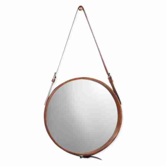 Round Mirror Leather - Large