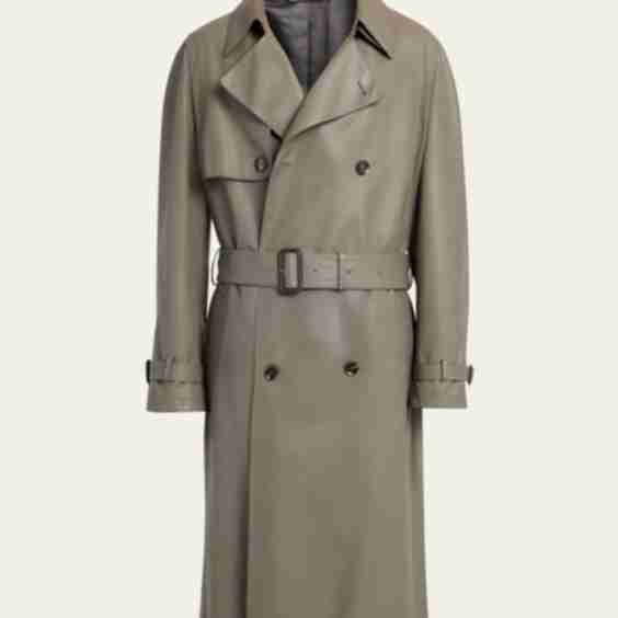 Loden Leather Trench Coat