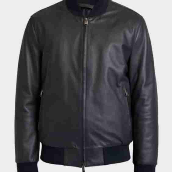 Classic Leather Bomber Jacket