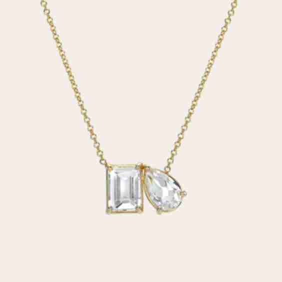 White Topaz Toi Et Moi Necklace