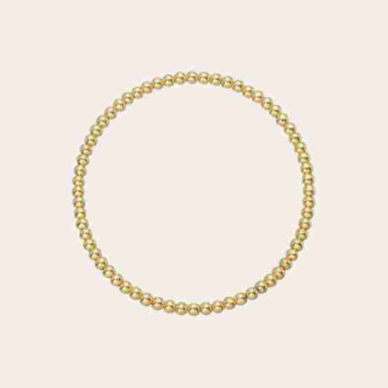 3mm Gold Bead Bracelet