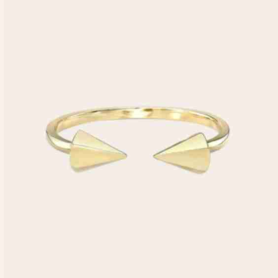 14k Gold Spike Cuff Ring