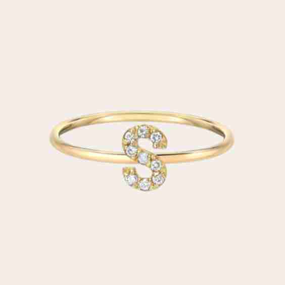 Diamond Initial Ring