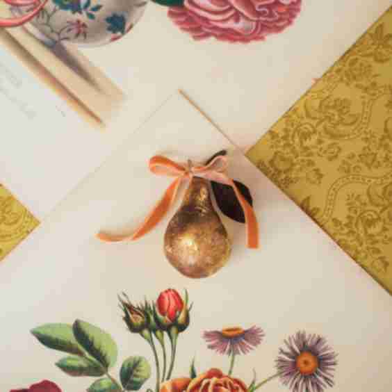Pear Gilded Fruit Ornament