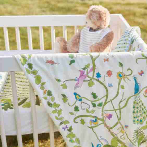 Tropical Chinoiserie Crib Quilt