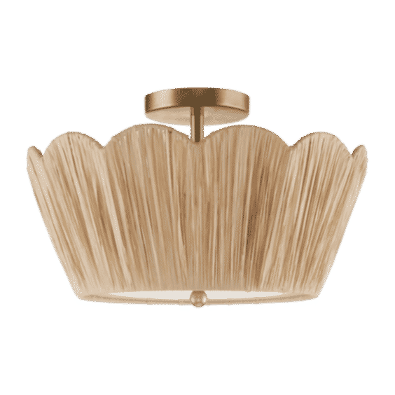Raffia Scalloped Ceiling Lamp
