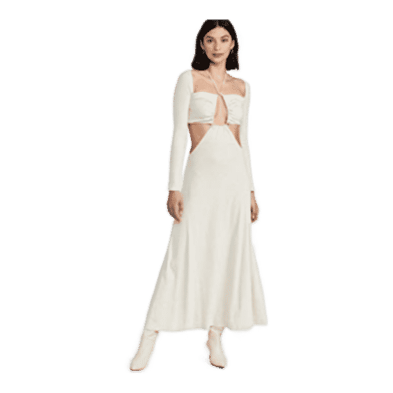Ruched Drawstring Cutout Dress
