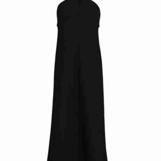 Buttoned Halterneck Midi-Dress