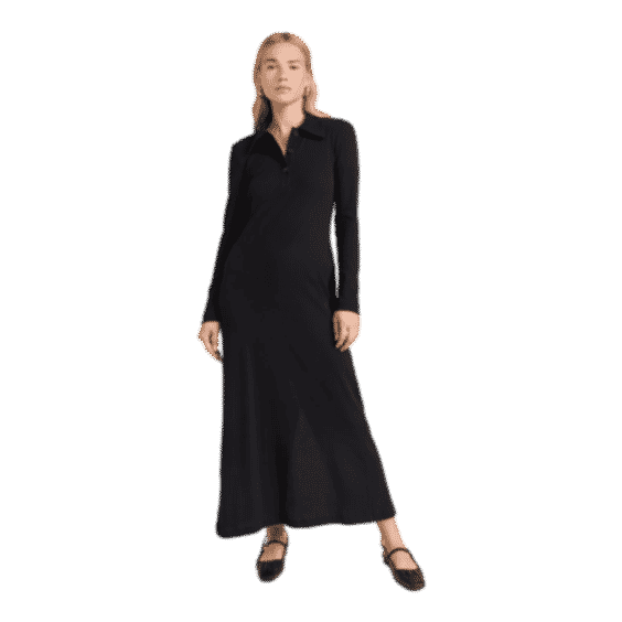 Long Sleeve Polo T-Shirt Dress