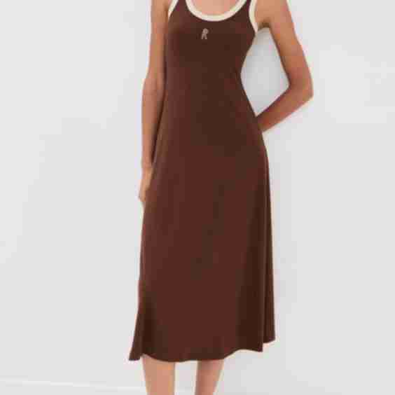Contrast Rib Tank Dress