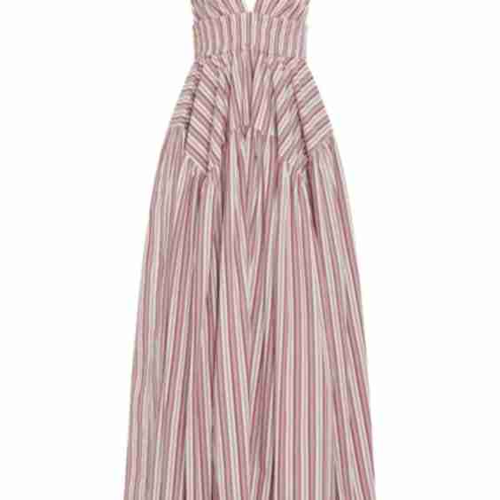 Gathered-Detail Peplum Dress