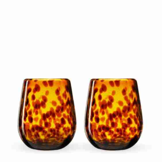 Tortuga Recycled Stemless Wine Glasses Set Of 2