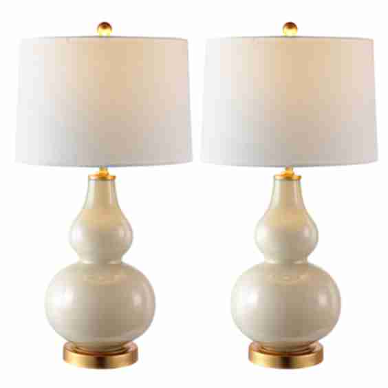S/2 Addison Glass Gourd Table Lamps
