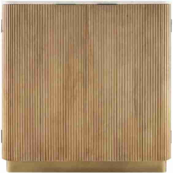 Ferrus Fluted 2-door Marble Top Cabinet