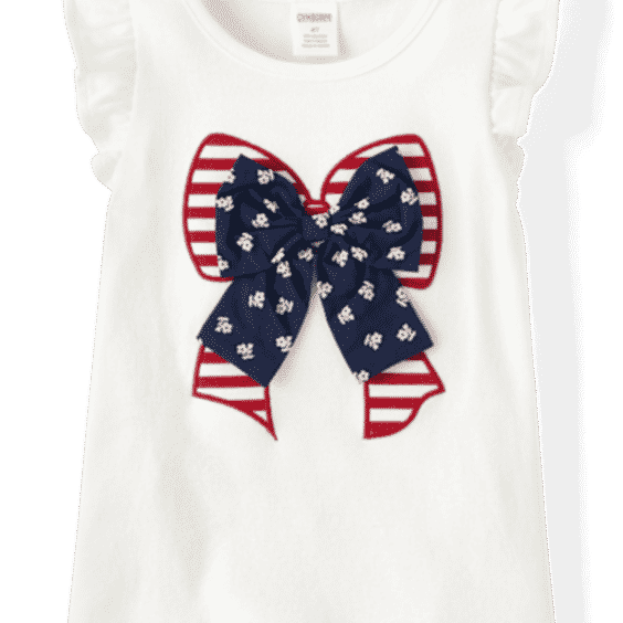 Girls Embroidered Graphic Ruffle Top