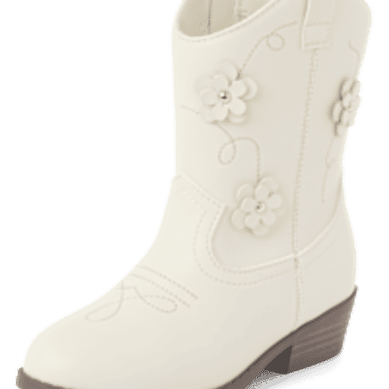 Girls Floral Cowgirl Boots - Little Essentials 