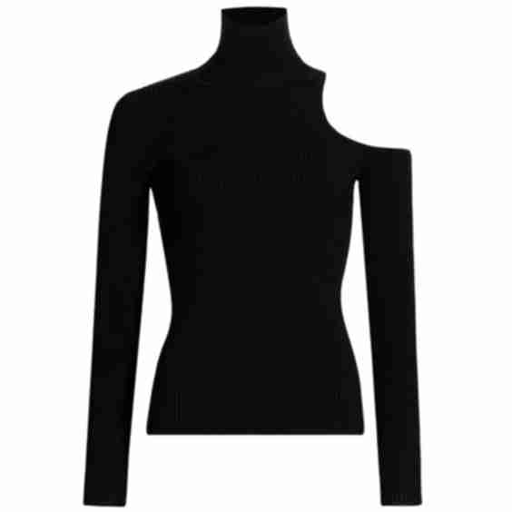 Rooney Rib-Knit Cut-Out Shoulder Top