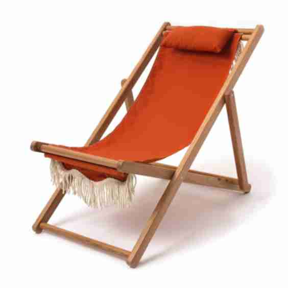 36in Teak Wood Frame Sling Chair