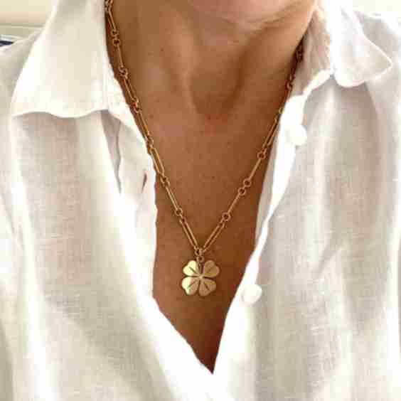 Marge Four Leaf Clover Pendant On 20" Clementine Necklace