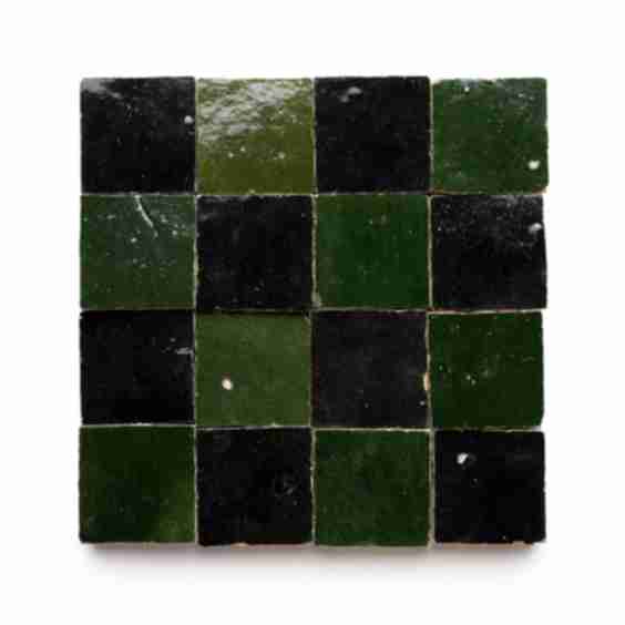 Carbon Black + Racing Green Checkerboard 2" x 2"