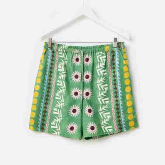 Sun Print Tie Waist Shorts