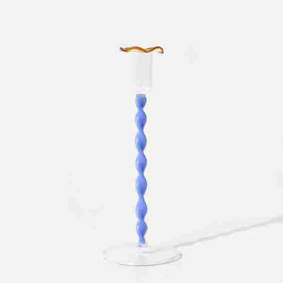 Twisted Stem Tall Glass Candle Holder