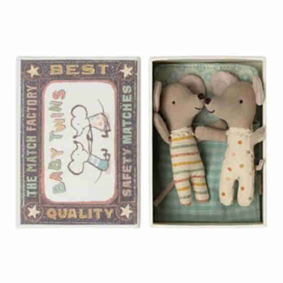 Maileg Baby Mice Twins in Matchbox Toy