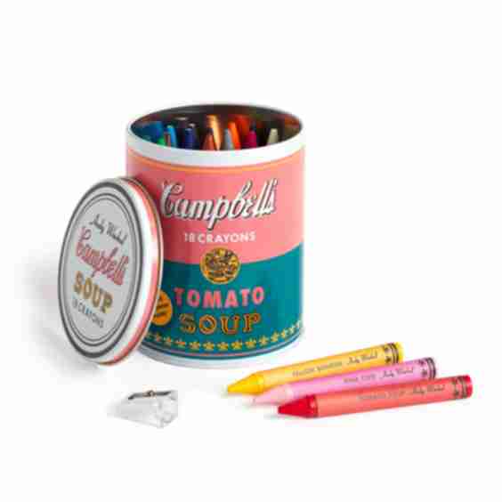 Andy Warhol Soup Can Crayons And Sharpener