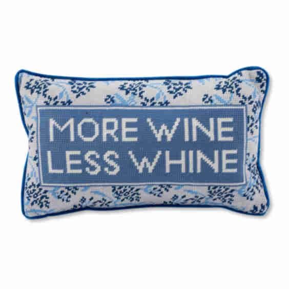 More Wine Needlepoint Pillow