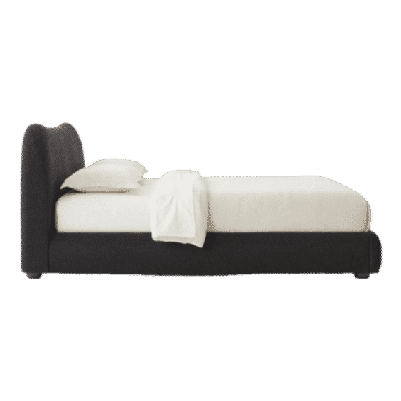 Diana Charcoal Black Upholstered Bed by Ross Cassidy