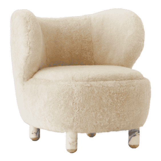 Nadine Shearling Accent Chair with Marble Legs by goop