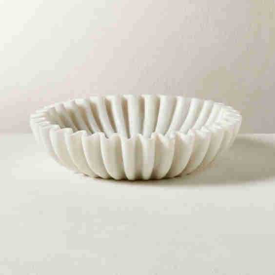 Reve Round Fluted Marble Bowl