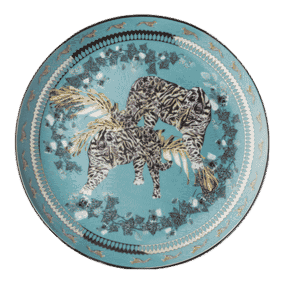 Loki Turquoise Tiger Dessert Plate