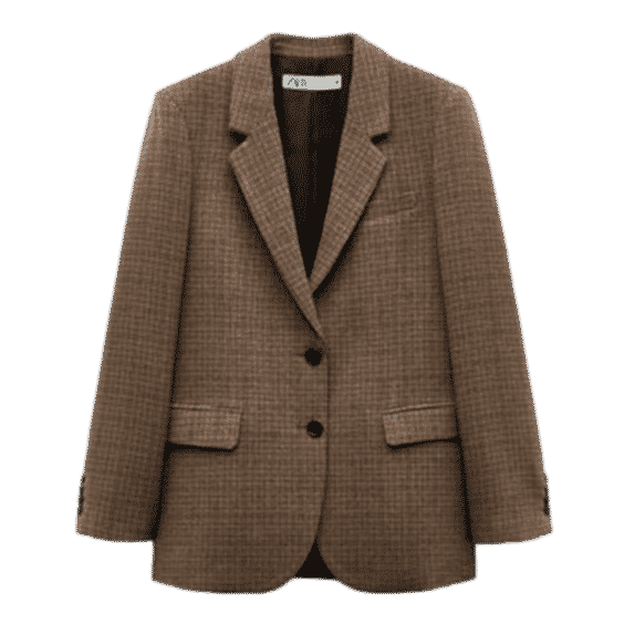 Wool Blend Checked Blazer
