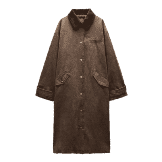 Waxed Effect Trench Coat