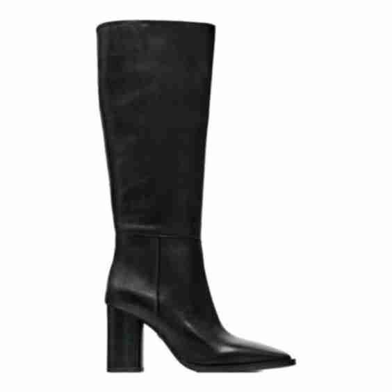 Leather Block Heel Boots