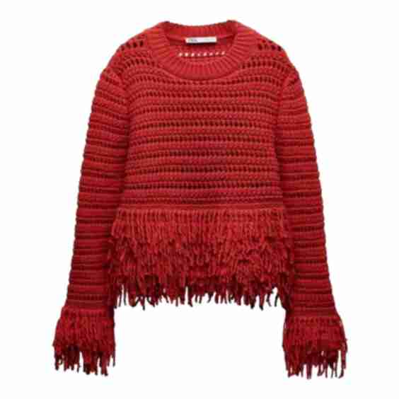 Fringed Knit Sweater