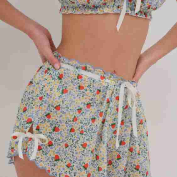 For Love & Lemons Strawberry Kiss Shorts