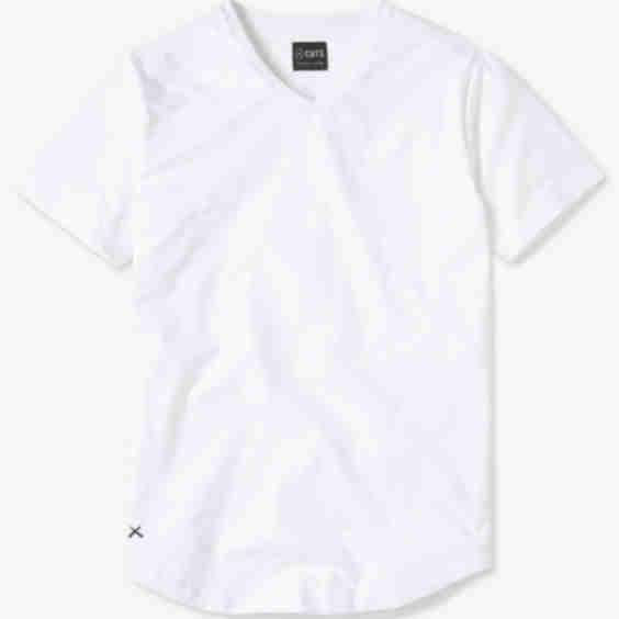 Ao V Neck Curve Hem Tee 