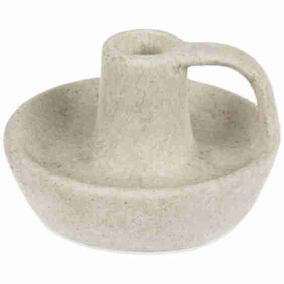Gray Vase Taper Candle Holder