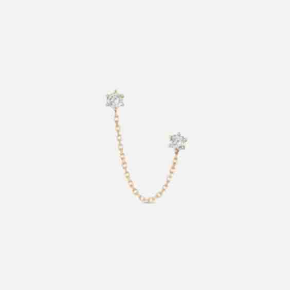 Double Grey Diamond Draped Earrings