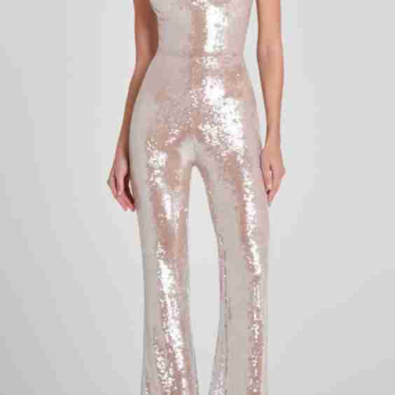 Lucinda Sequin Sleeveless Flare Jumpsuit 