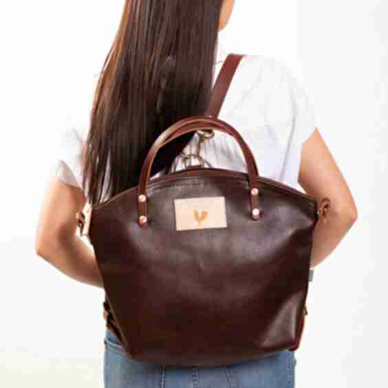 Mocha Tuscan Leather Convertible Backpack 2.0