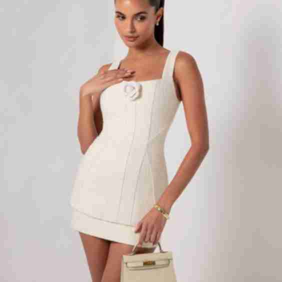 Boucle Flower Mini Dress