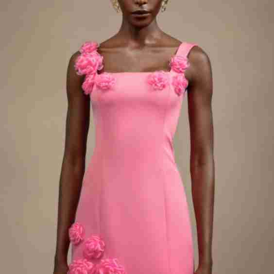 Fayie Halter Flowers Mini Dress