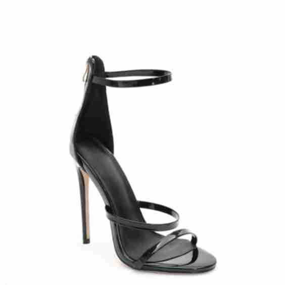 Davo Leather Zipper Stiletto Sandals