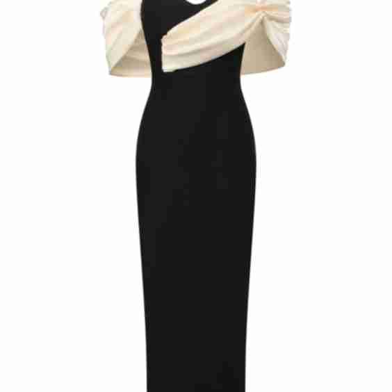 Lala Off-The-Shoulder Fold Bandage Maxi Dress