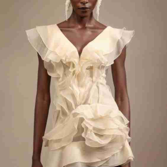 Loulia V-Neck Sleeveless Folds Mini Dress