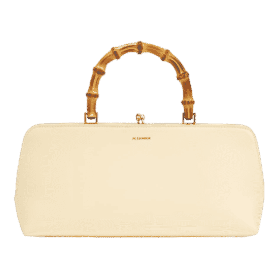 Leather Tote Bag - Beige