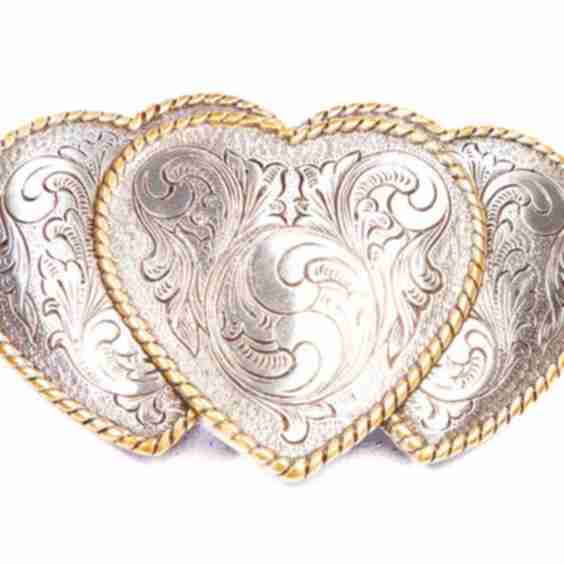 Three Of Hearts Belt Buckle